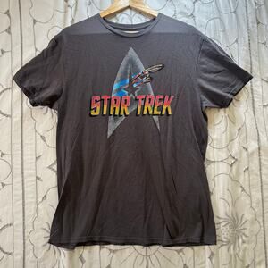Star Trek Graphic T-Shirt Logo Enterprise Gray L
